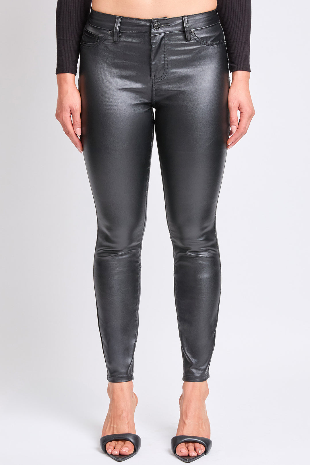 High waisted faux leather skinny shops jeans