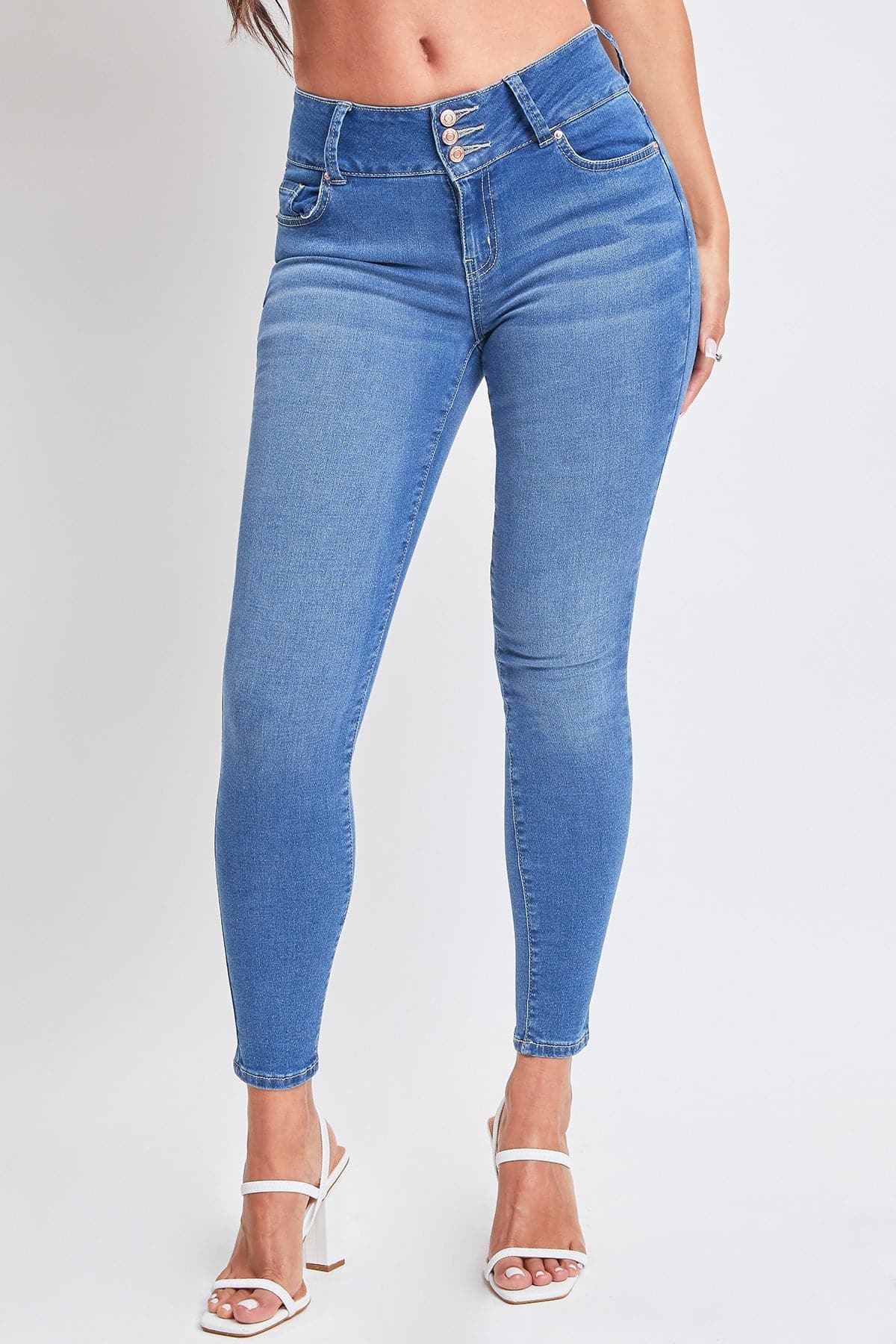 Women's Essential 3 Button Skinny Jeans