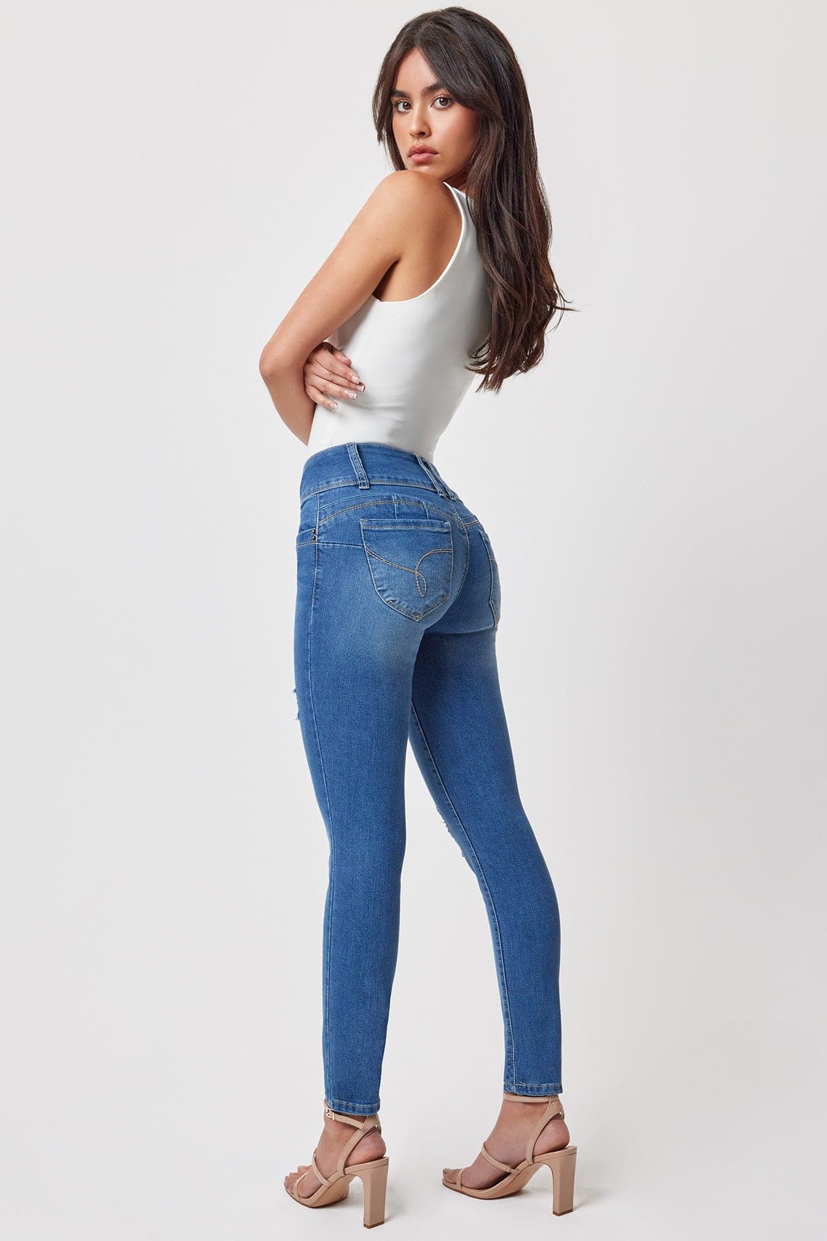 Royalty for Me by YMI Jeans Recycled Fibers Wannabettabutt Cuffed Stretchy  Casual Mid-Rise Denim Fitted Skinny Petite Jeans for Women (Medium wash  Denim,4), Medium Wash Denim, 4 : : Clothing, Shoes 