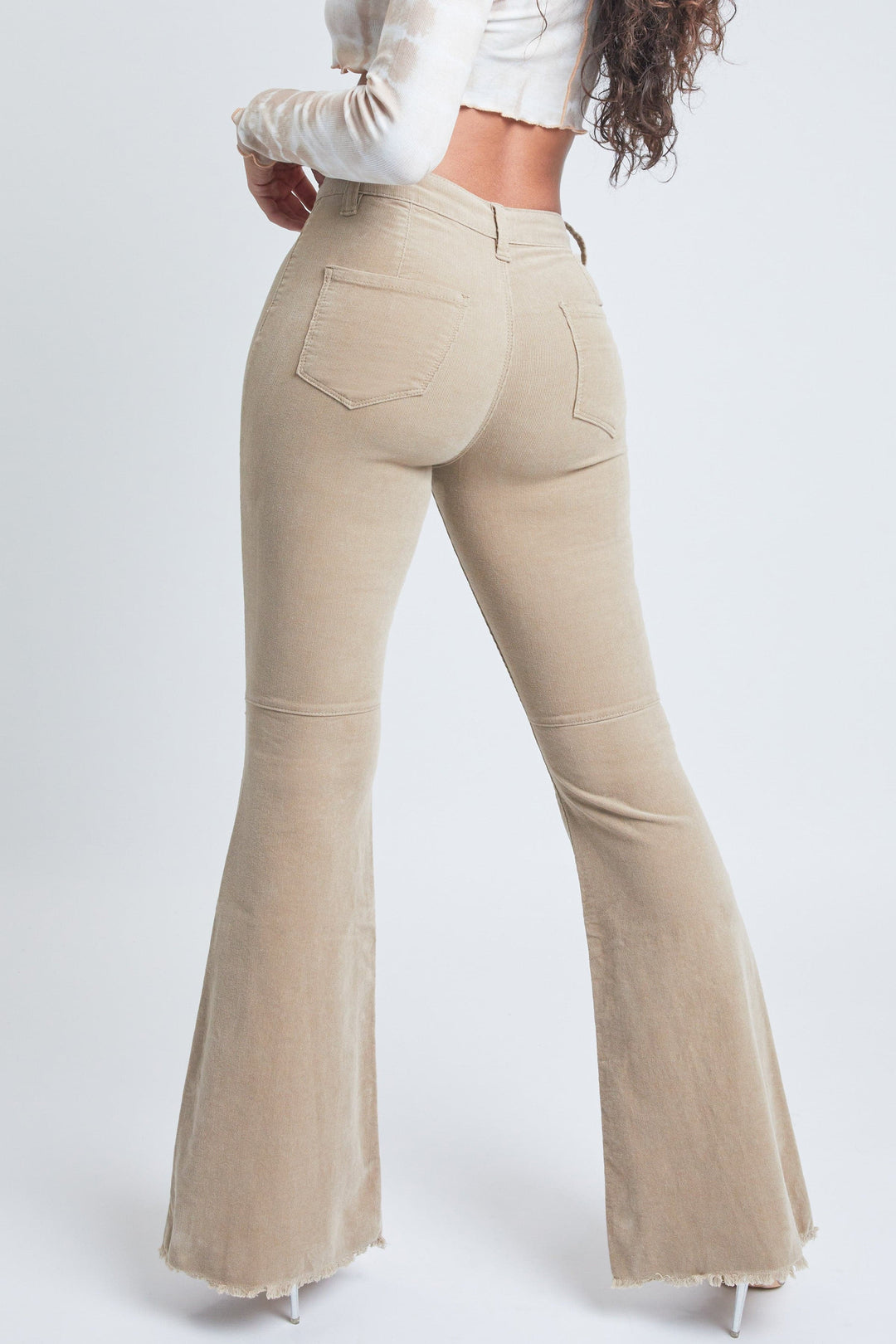 High quality Shaynne tan corduroy flare pants 32