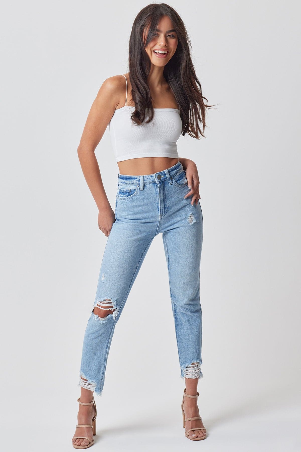 Women's Dream  Frayed Slim Straight Jeans