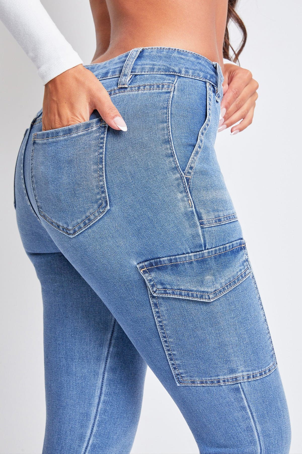 Women's High Rise Skinny Cargo Jeans