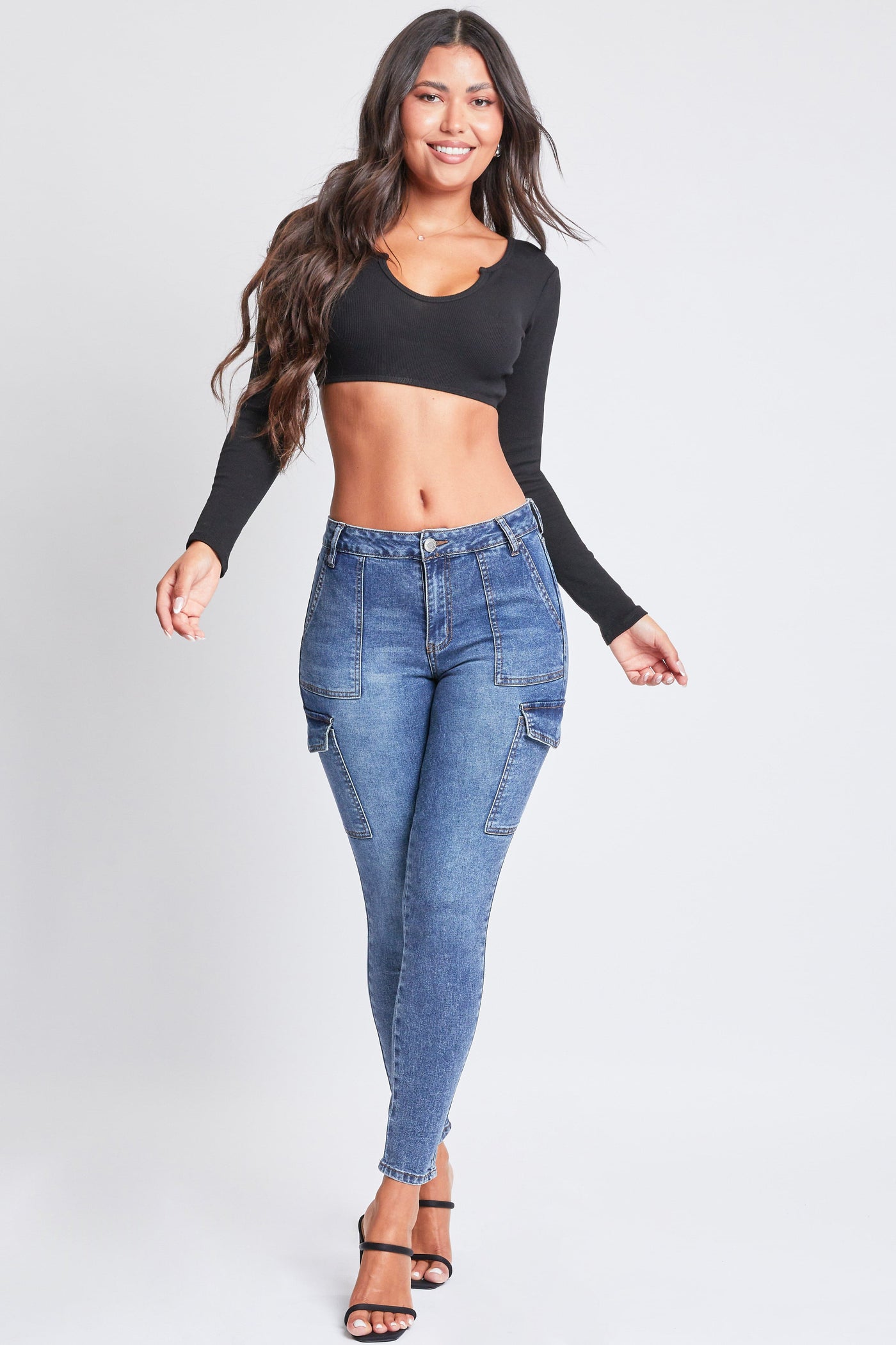 Women's High Rise Skinny Cargo Jeans