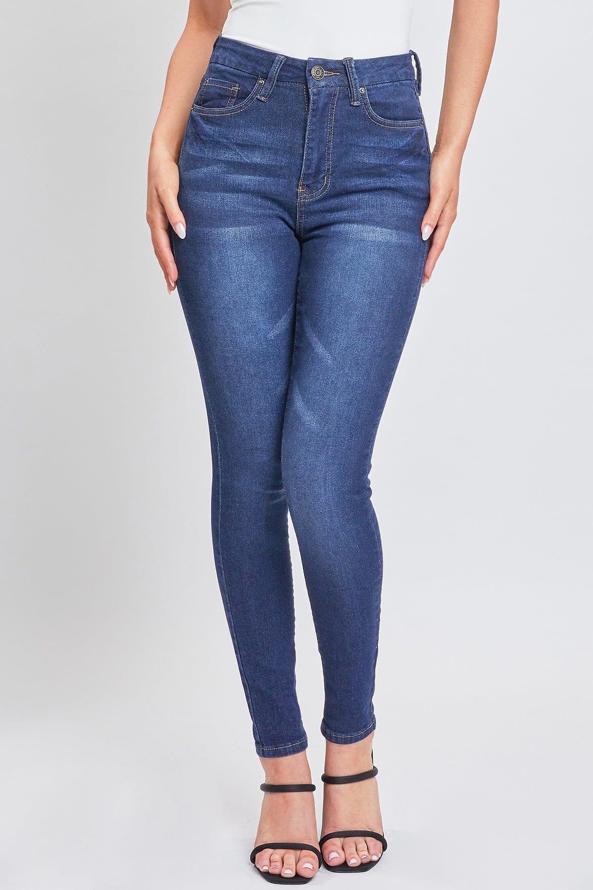 Elena's YMI Curvy Dark Wash Fit High-Rise Skinny Stretchy Women's Jean –  Bossy Fashion Boutique
