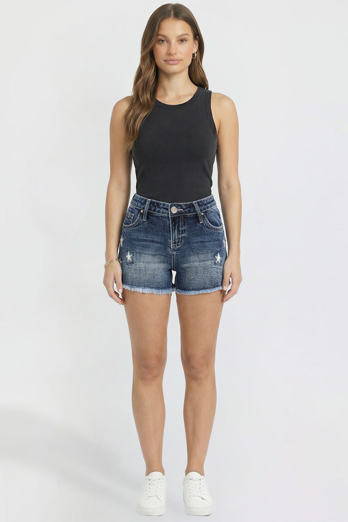 Women's Luxe Americana Star Patch Denim Shorts from YMI – YMI JEANS