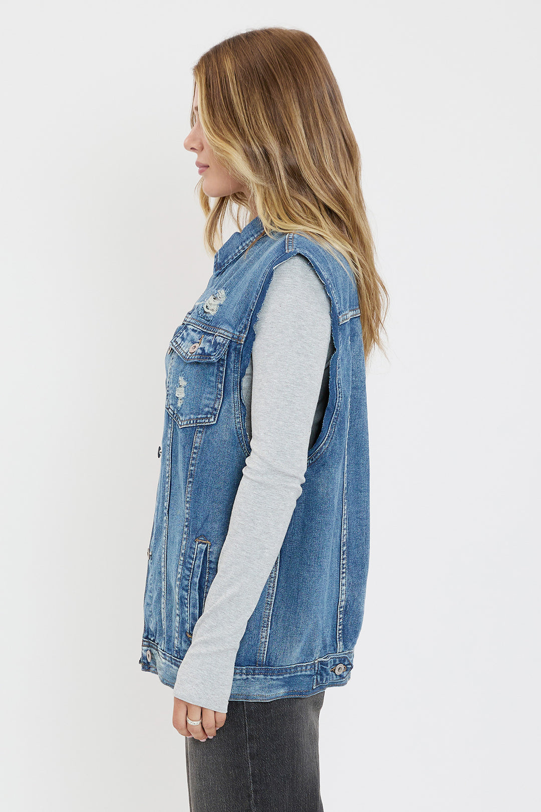 SALE ✧新品✧ Juemi JEM UNV TYO Over Vest Women's Oversized Boyfriend Fit Denim Vest from YMI – YMI JEANS