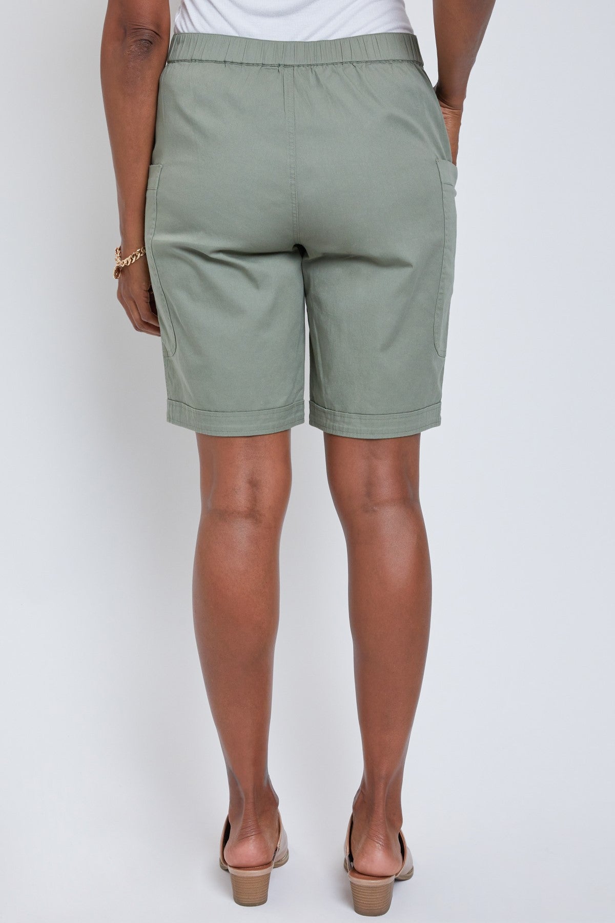 Women's Wide Leg Bermuda Shorts with Big Pockets