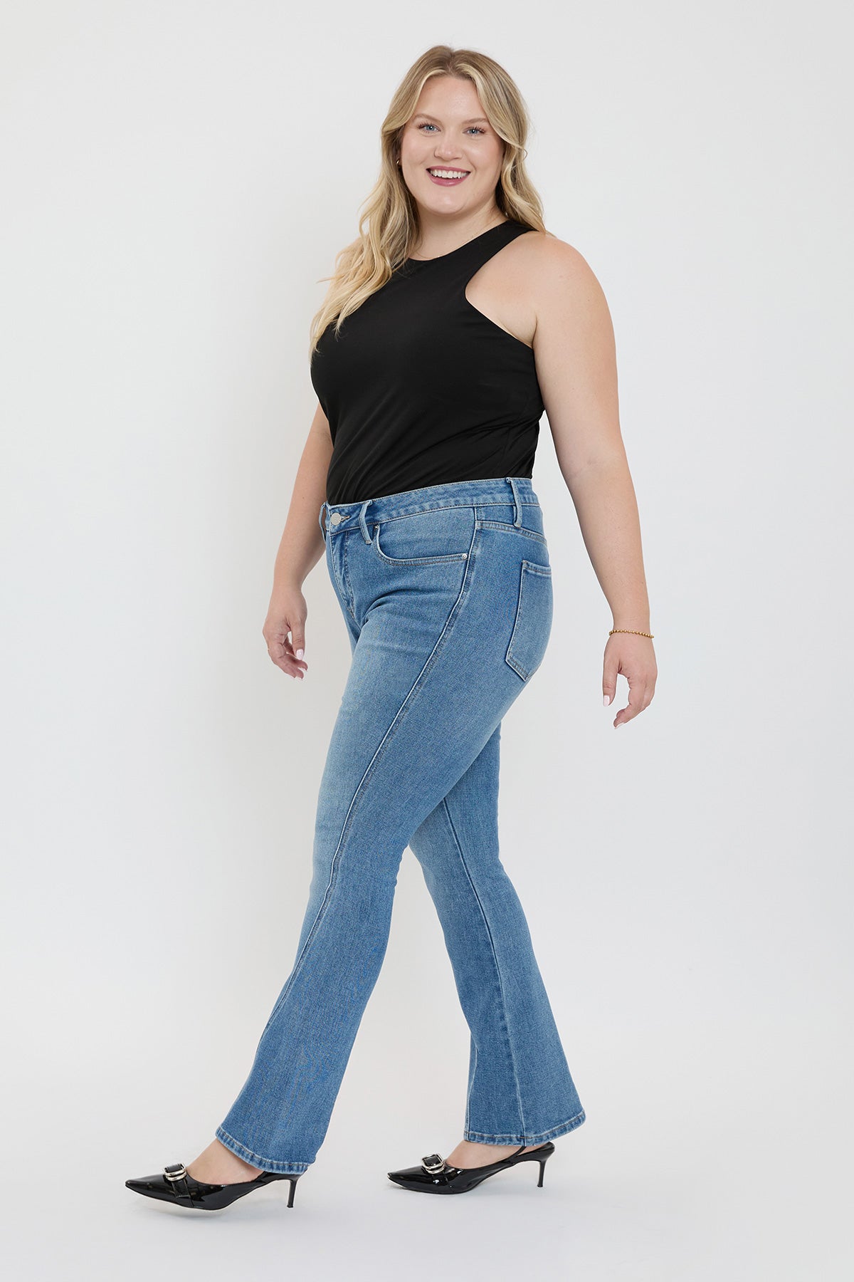 Women's Plus Curve Seam Flare Jeans