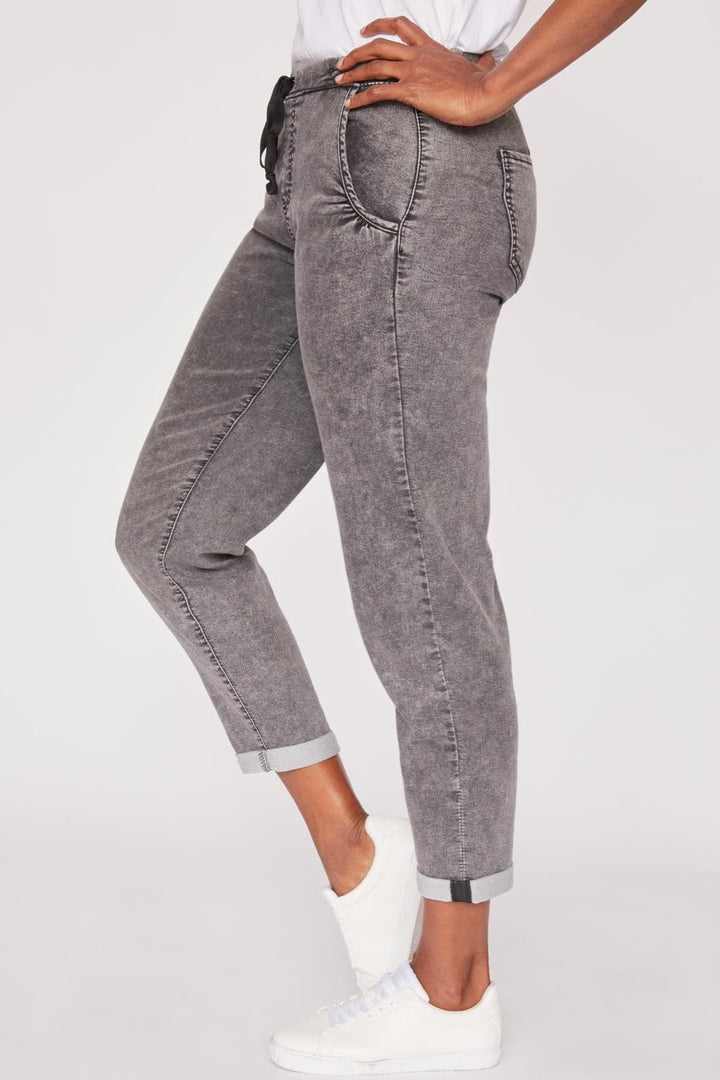 Royalty For Me Women's Petite High-Rise Jogger Pants – Distressed Details, Tapered Cuffs, Side Pockets - View #9