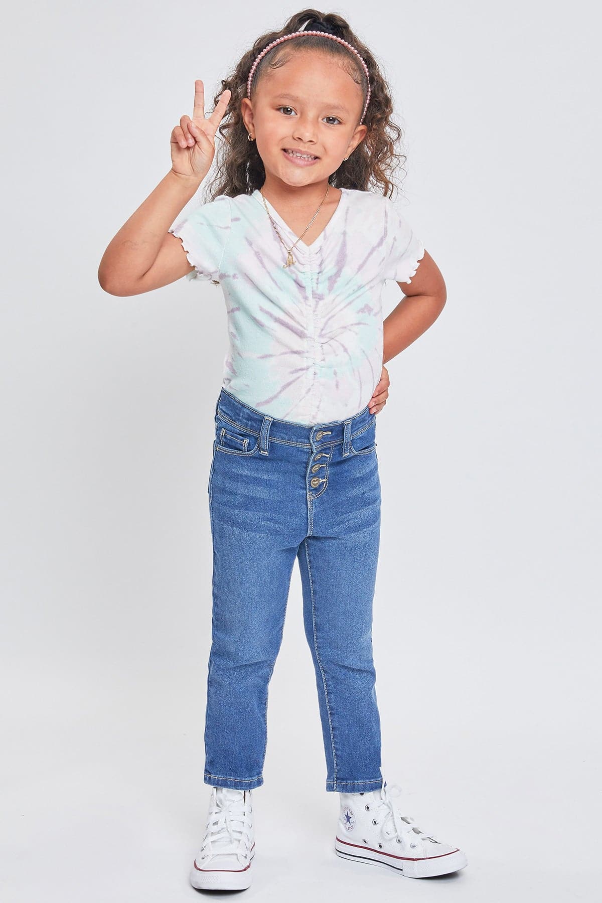 Toddler Girls Essential Snap Button Fly Skinny Jeans from YMI – YMI