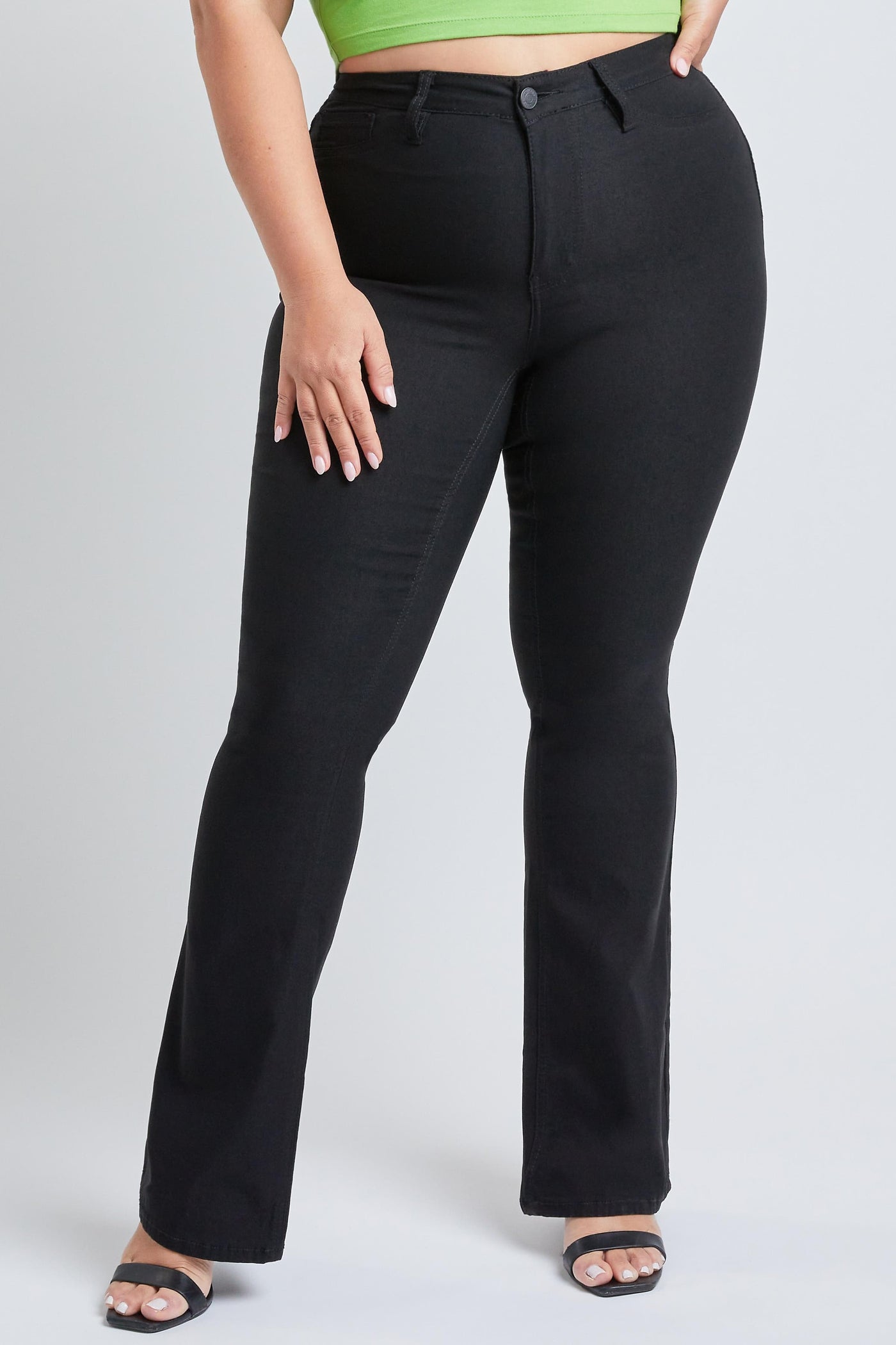 Woman Plus Hyperstretch High Rise Flare from YMI