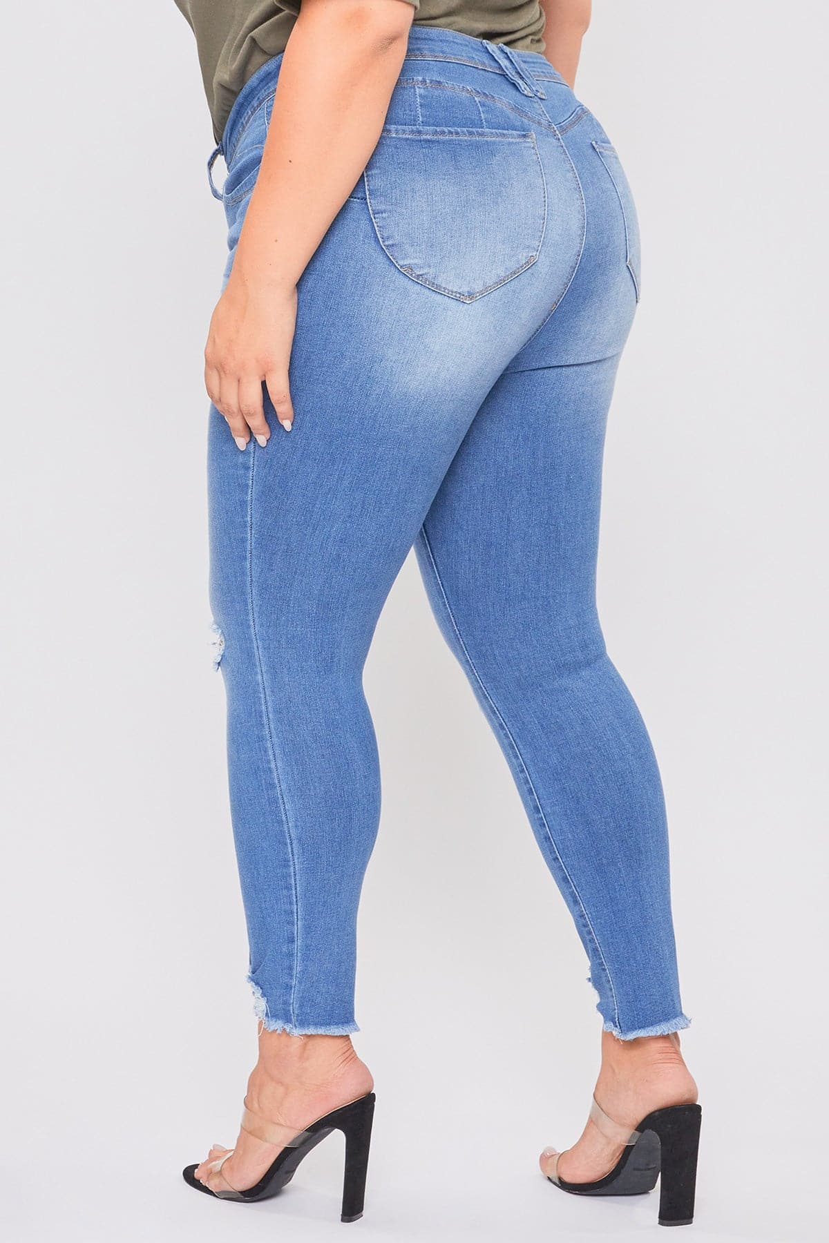 Women's Plus Size WannaBettaButt Distressed Denim Ankle Jeans