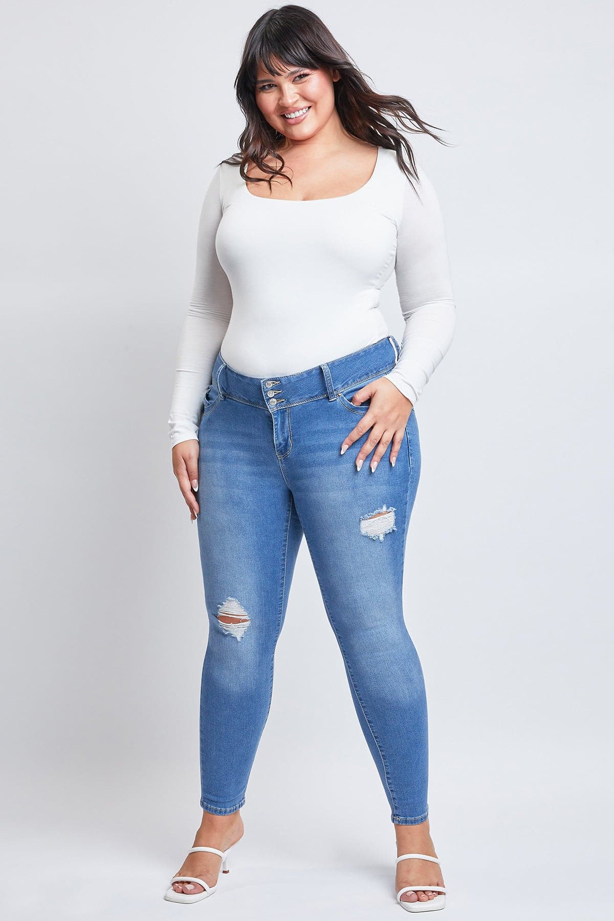Royalty YMI Jeans Women Petite Wannabettabutt Mid-Rise Jegging - ShopStyle