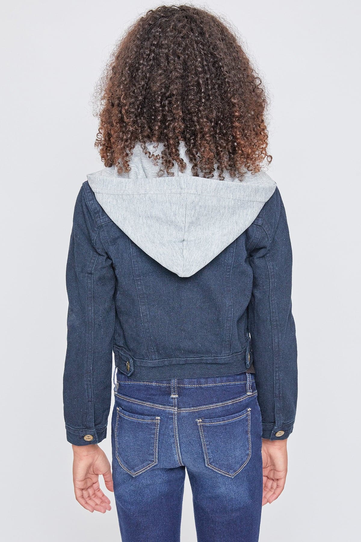 Girls Essential Denim Jacket With Removable Hoodie