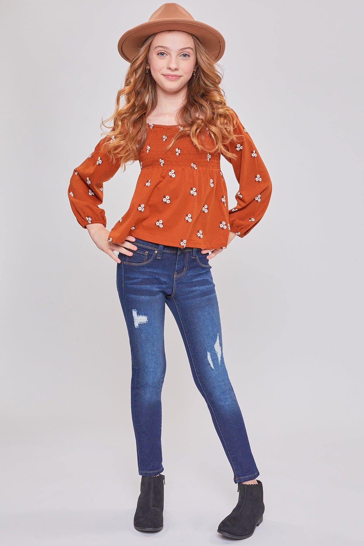 Girls Essential Skinny Jeans With Faux Front Pockets