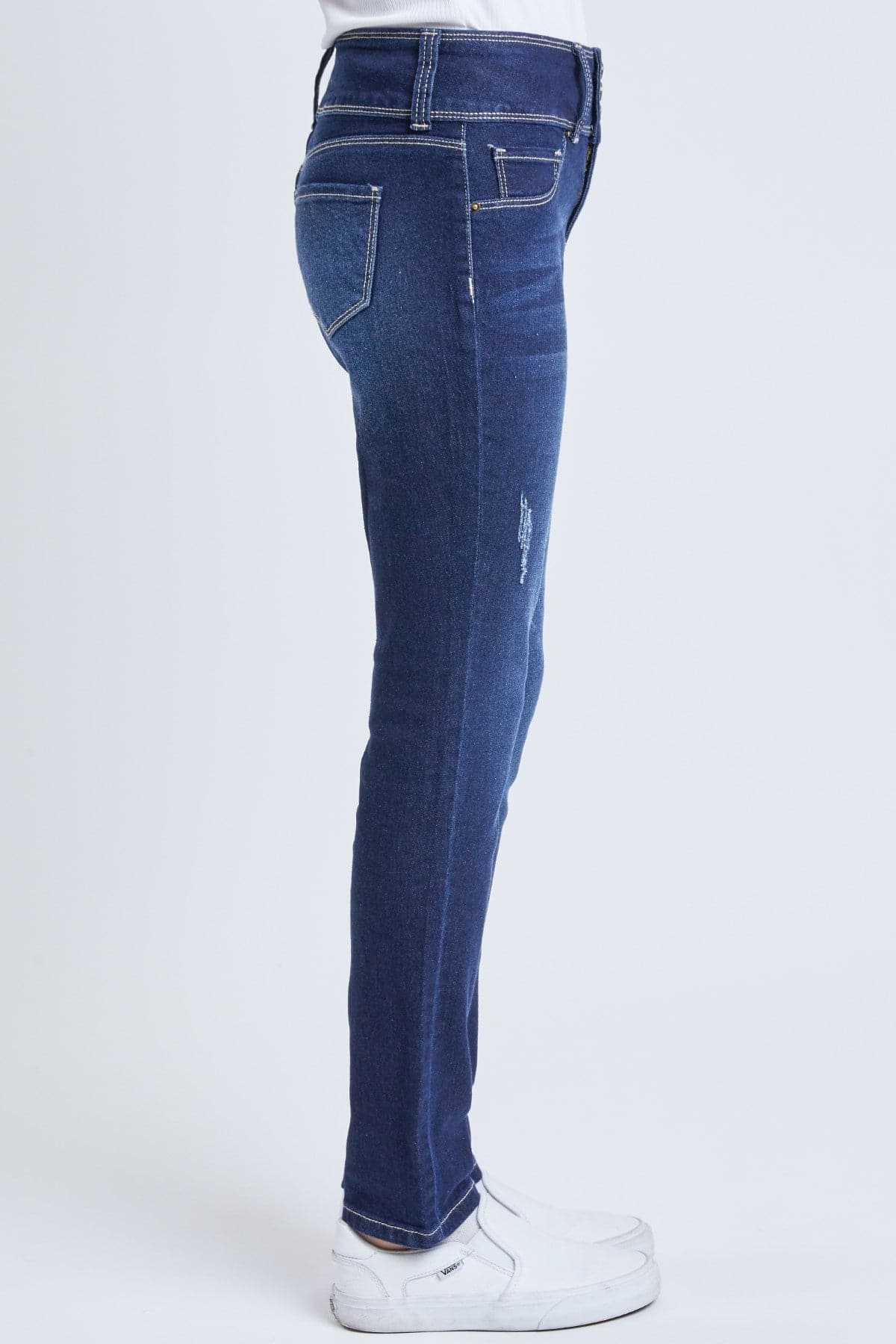 Girls 3 Button Essential Skinny Jeans With Faux Front Pockets