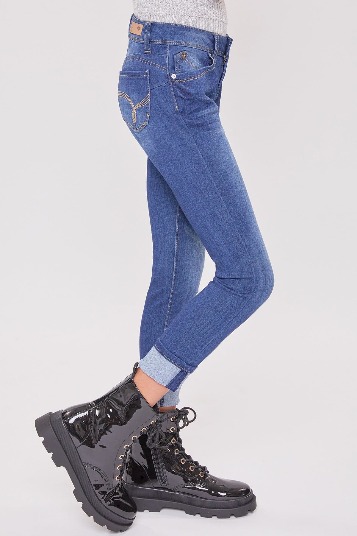 Girls WannaBettaFit Cuffed Denim Skinny Jeans