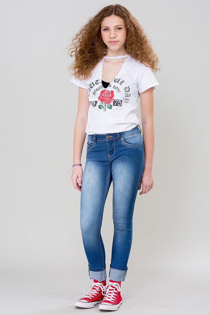 Girls WannaBettaFit Wide Cuff Skinny Jeans from YMI GIRLS – YMI JEANS