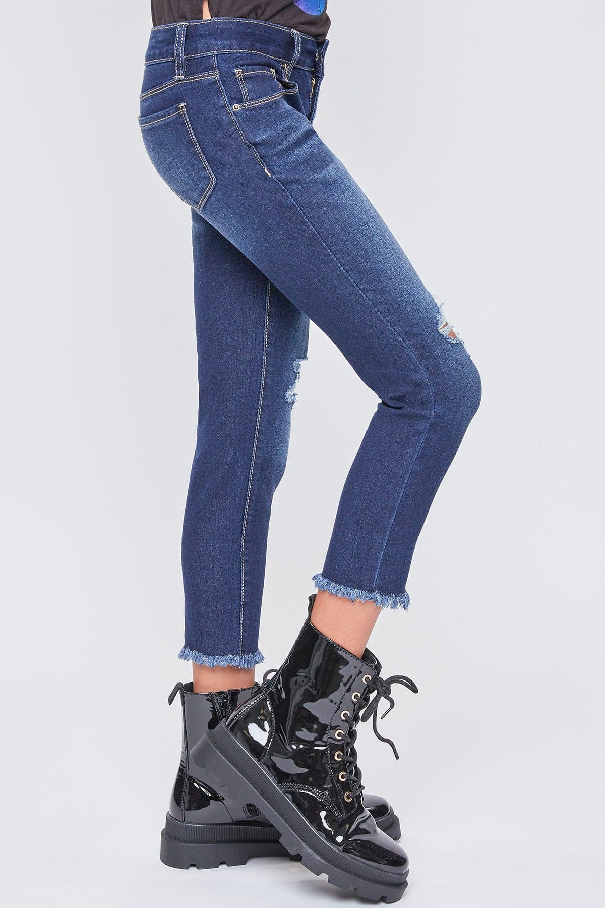 Girls Essential  Fray Hem Anklet Jeans
