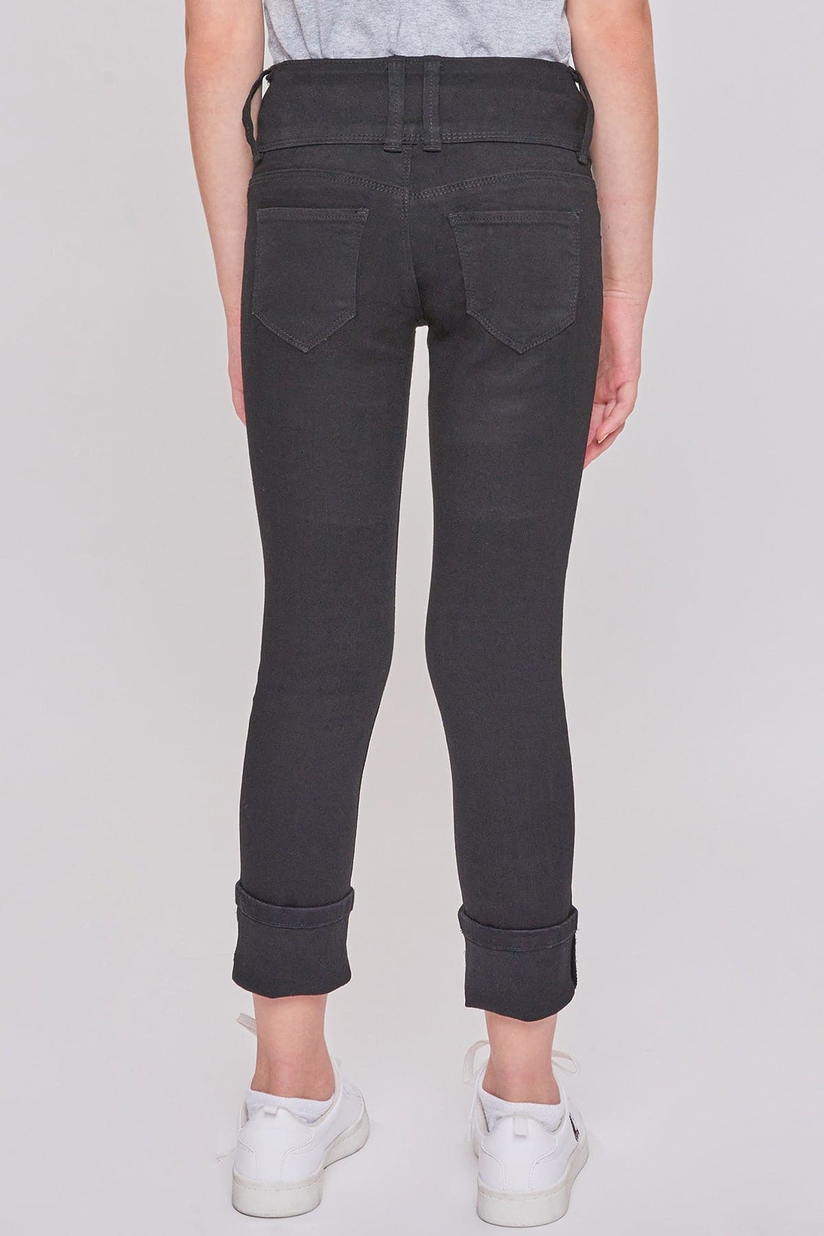Girls Essential 3 Button Wide Cuff Skinny Jeans