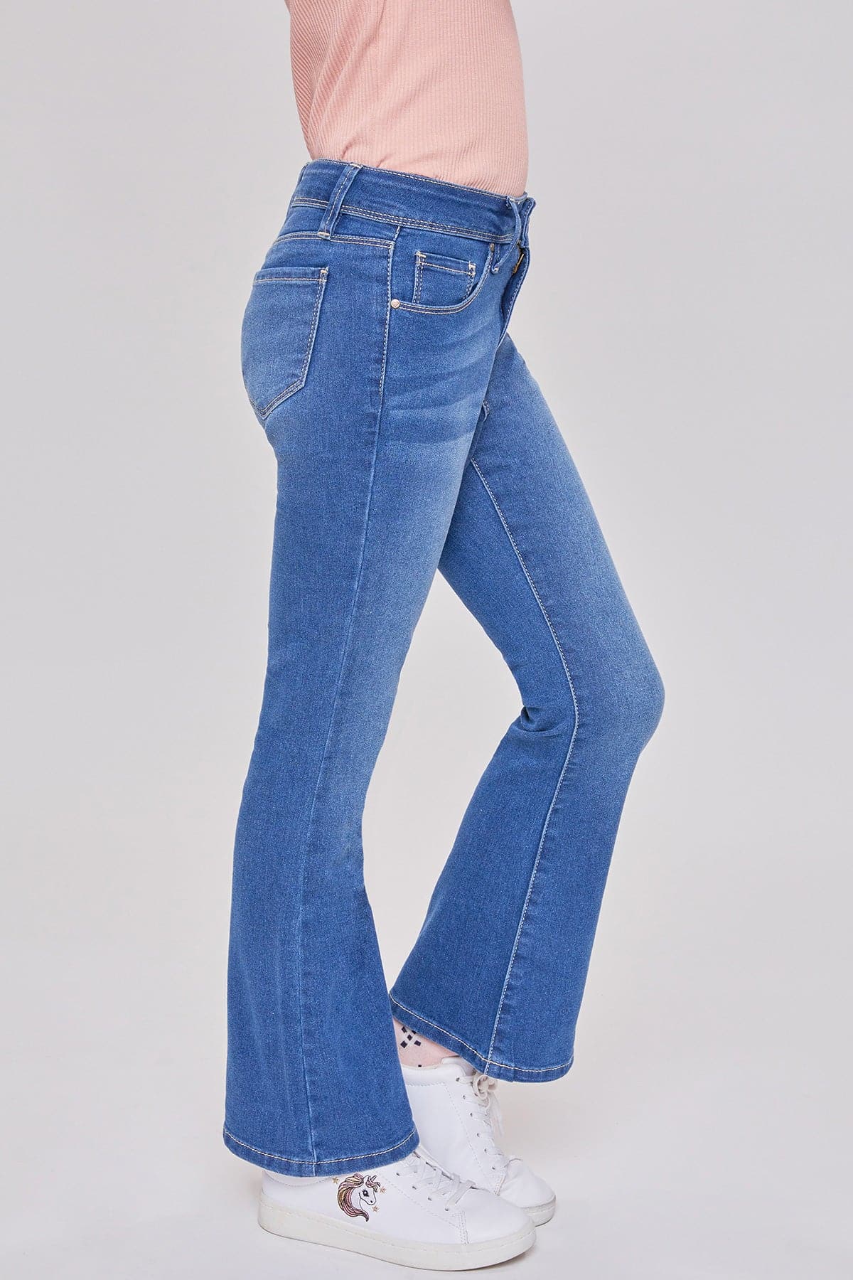 Girls Bell Bottom Essential  Clean Hem Jeans