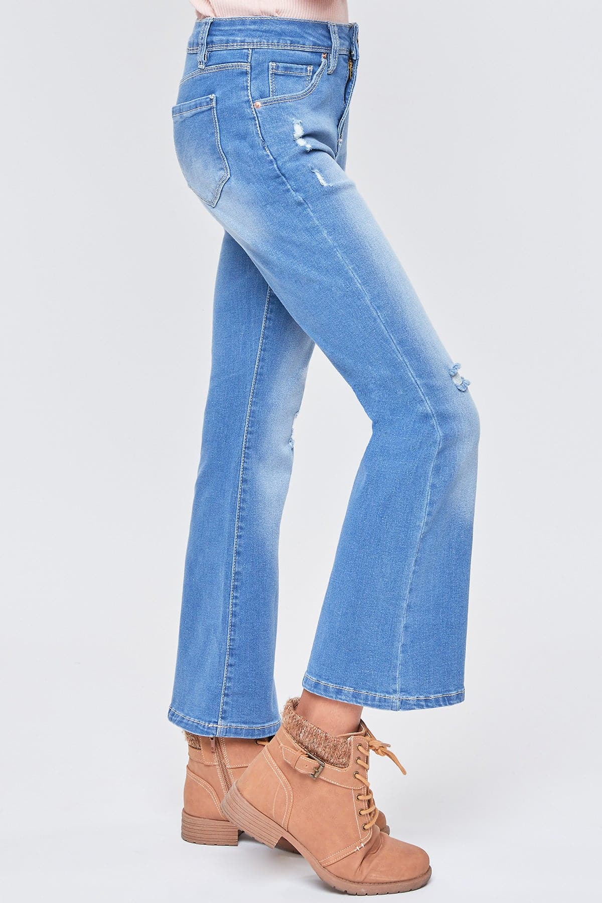 Girls Bell Bottom Essential  Clean Hem Jeans