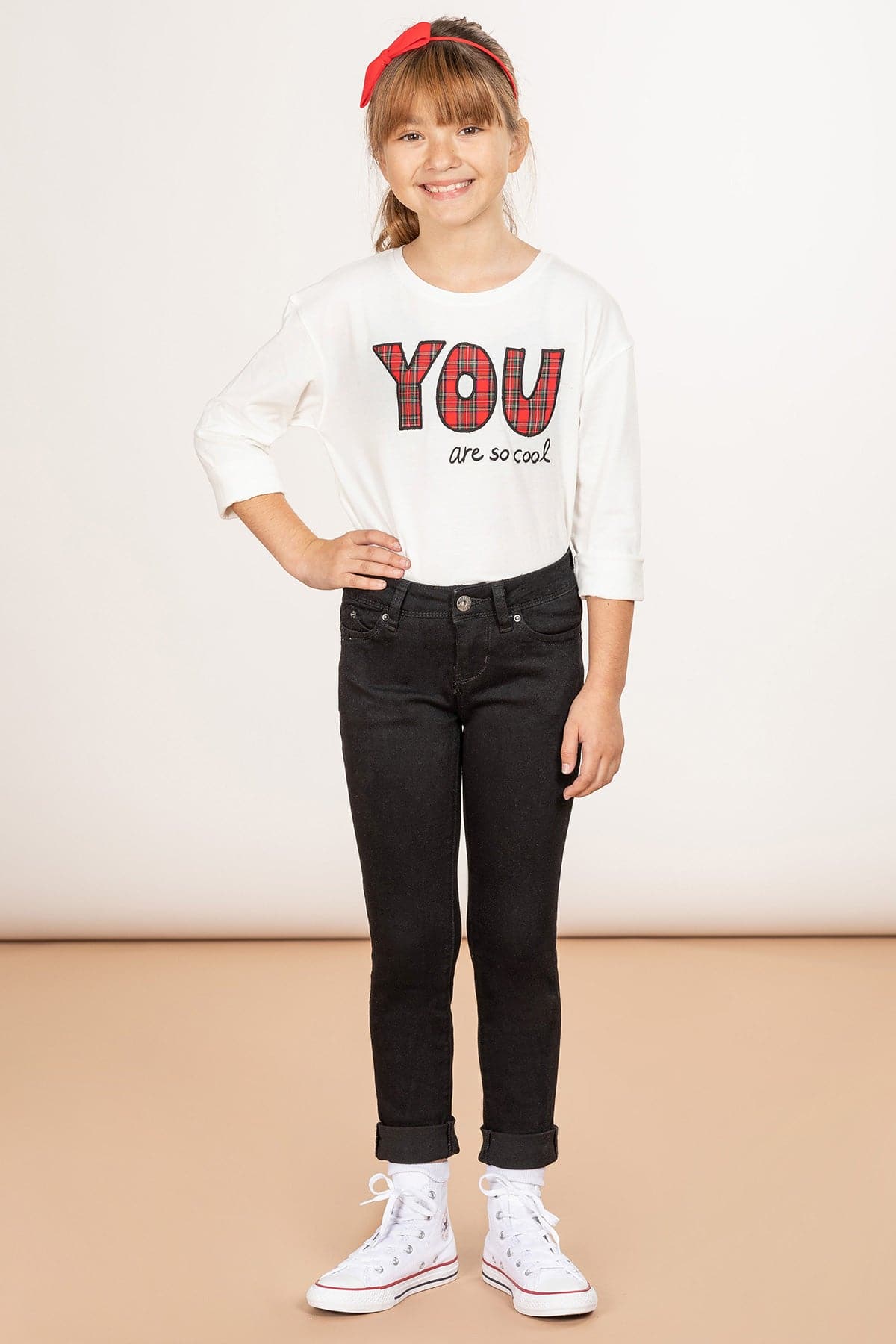 Girls WannaBettaFit Cuffed Skinny Jeans from YMI