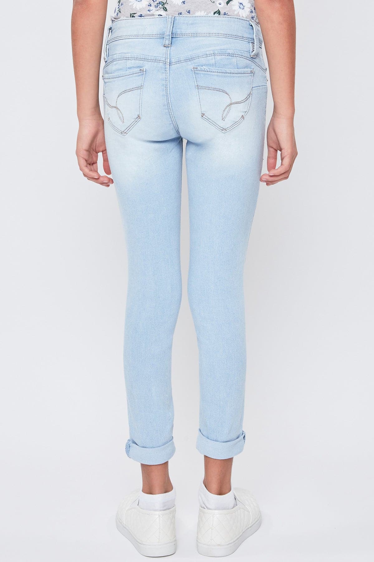 Girls Sustainable WannaBettaFit Mid-Rise Cuffed Skinny Jeans