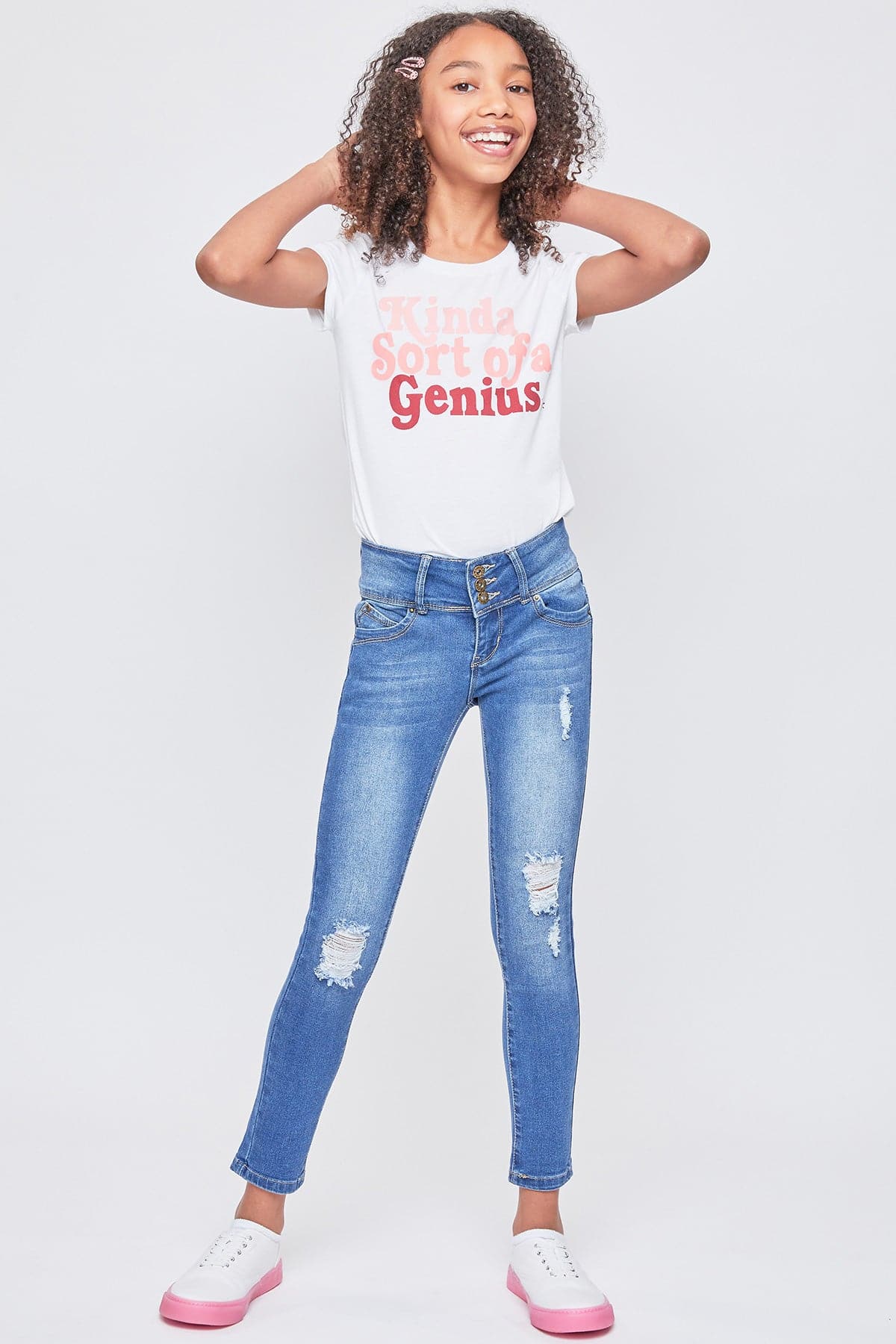 Girls Sustainable WannaBettaFit 3-Button Skinny Jeans