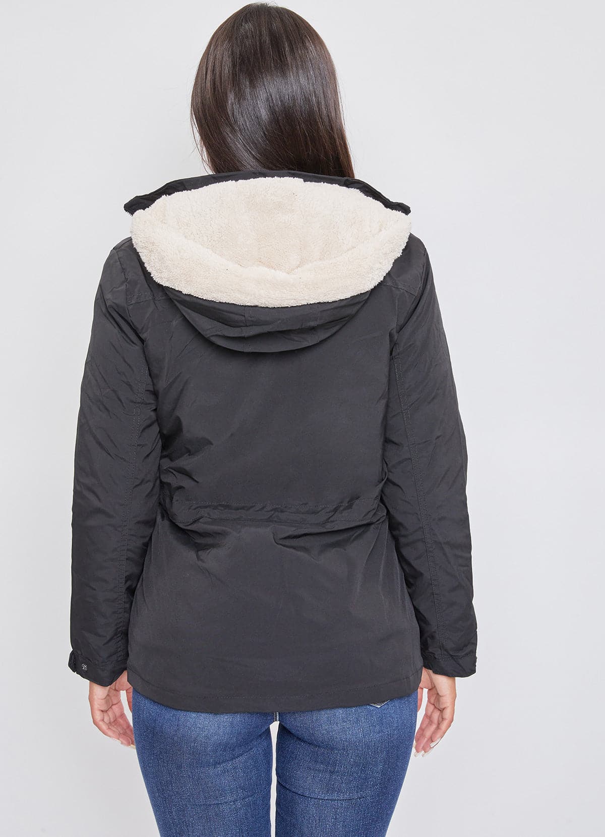 Women's Puffer Lined Shell Jacket with Fur Hood Deal