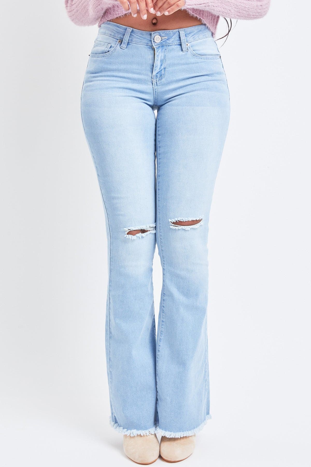 Women's Frayed Flare Jeans