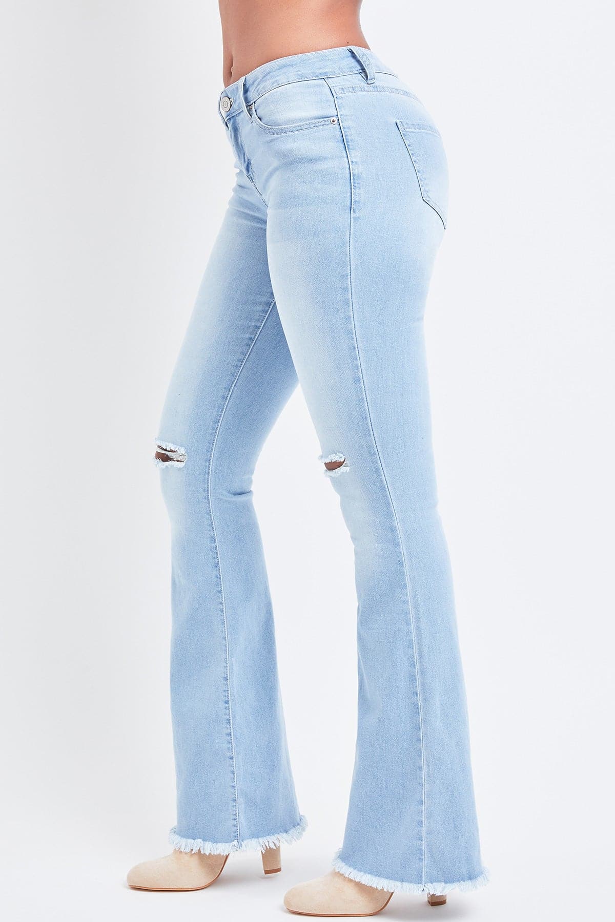 Women's Frayed Flare Jeans-Sale