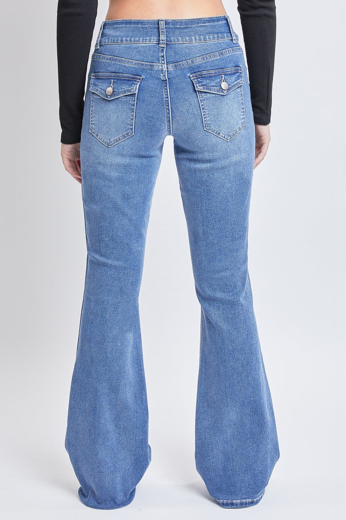 Women's Flare Jeans With Flap Back Pockets