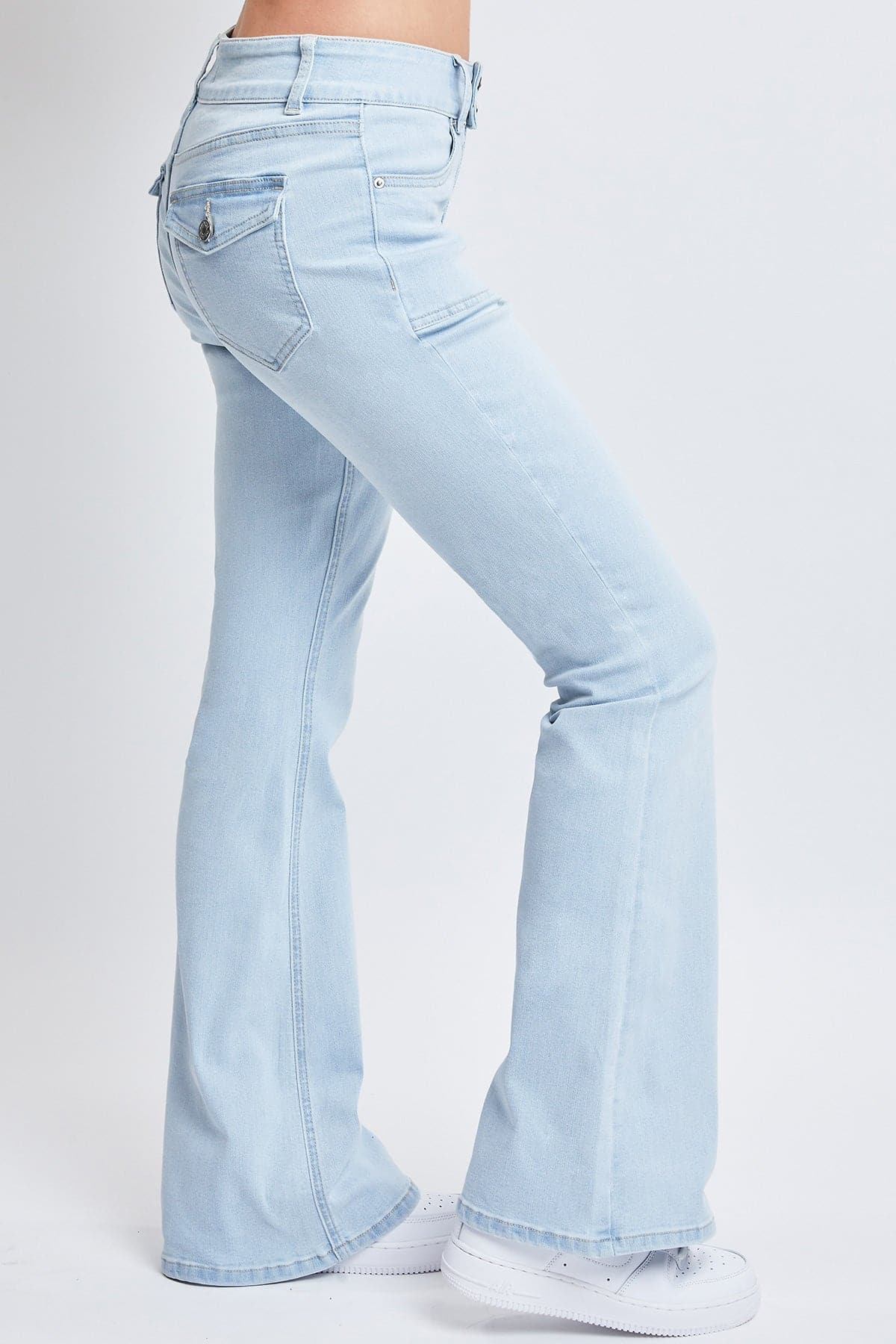 Straight Denim Jeans W/ Front Flaps