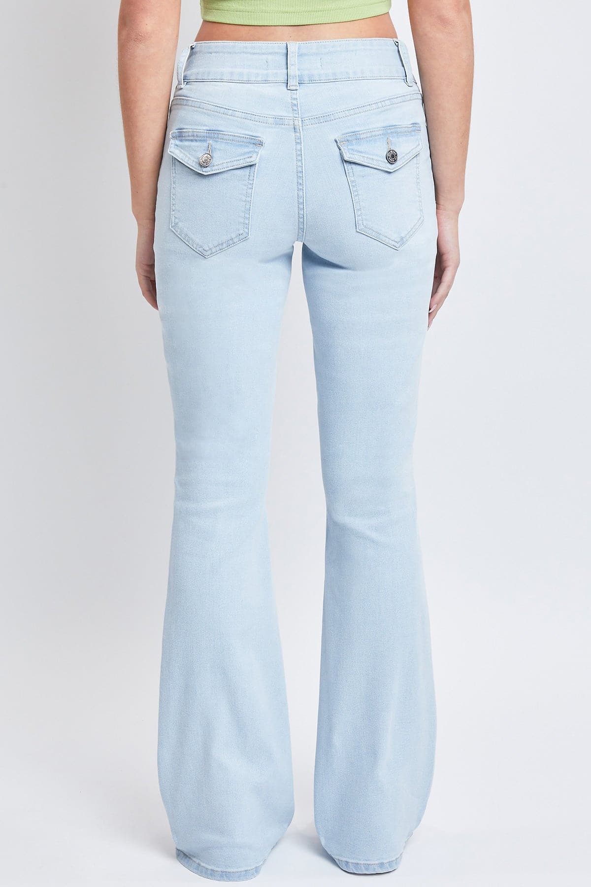 Women's Flare Jeans With Flap Back Pockets