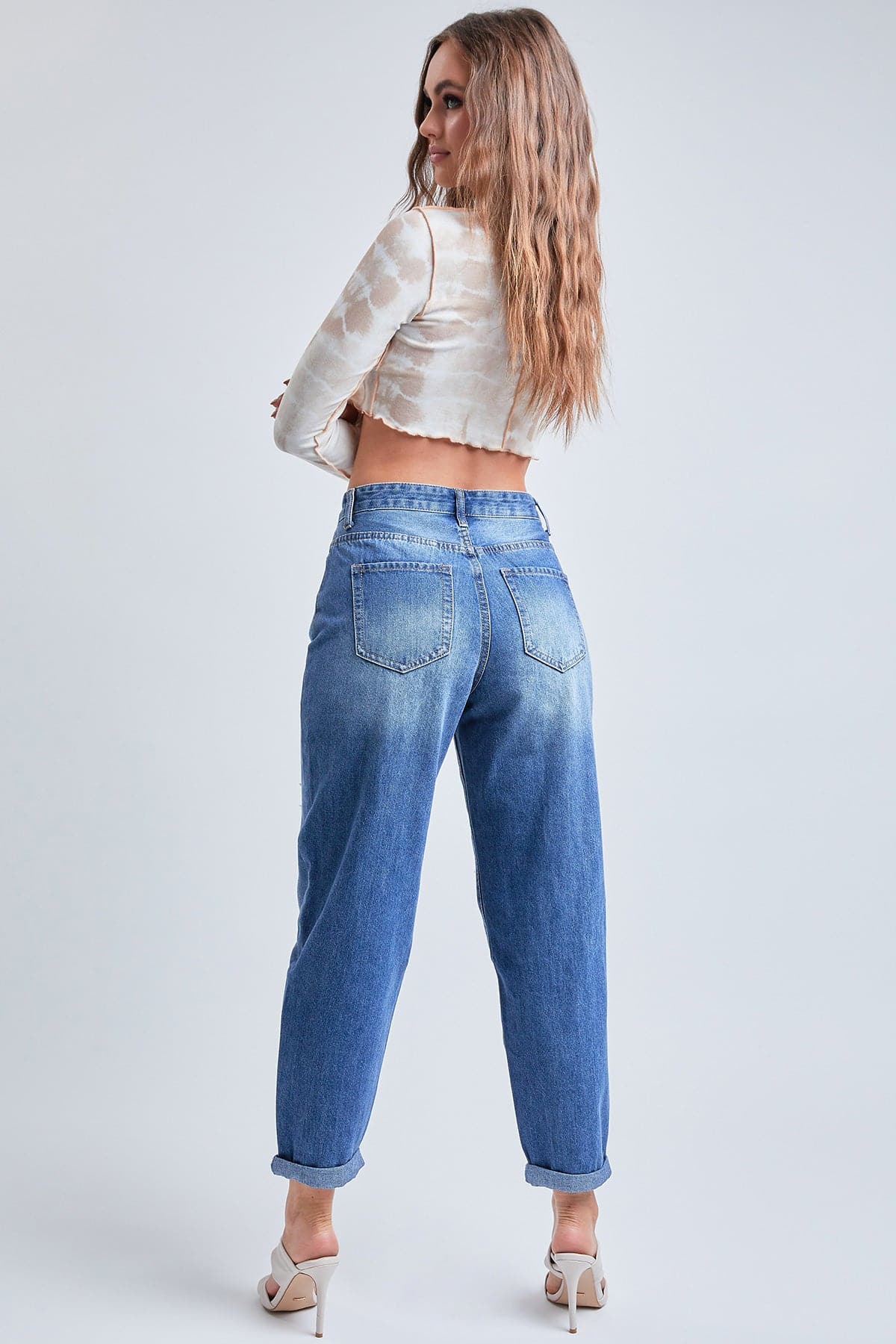 Women's Dream  Balloon Fit Rolled Cuff Ankle Jeans-Sale