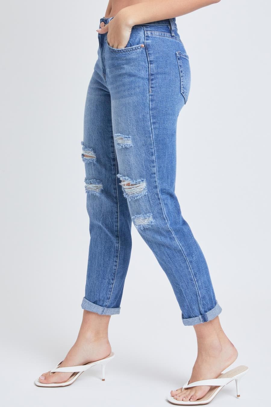 Junior Hybrid Dream Easy Fit Boyfriend Jean With Rolled Cuffed Ankle P51868