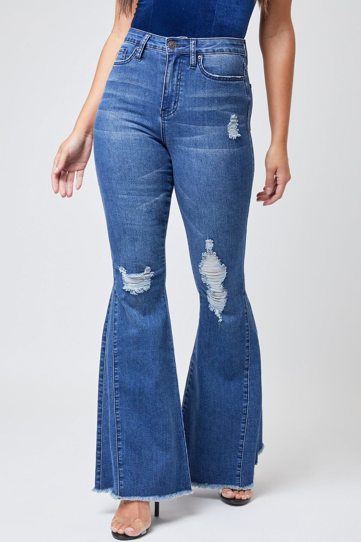 Junior High Rise Extreme Flare Jean Made With Recycled Fiber P55451N
