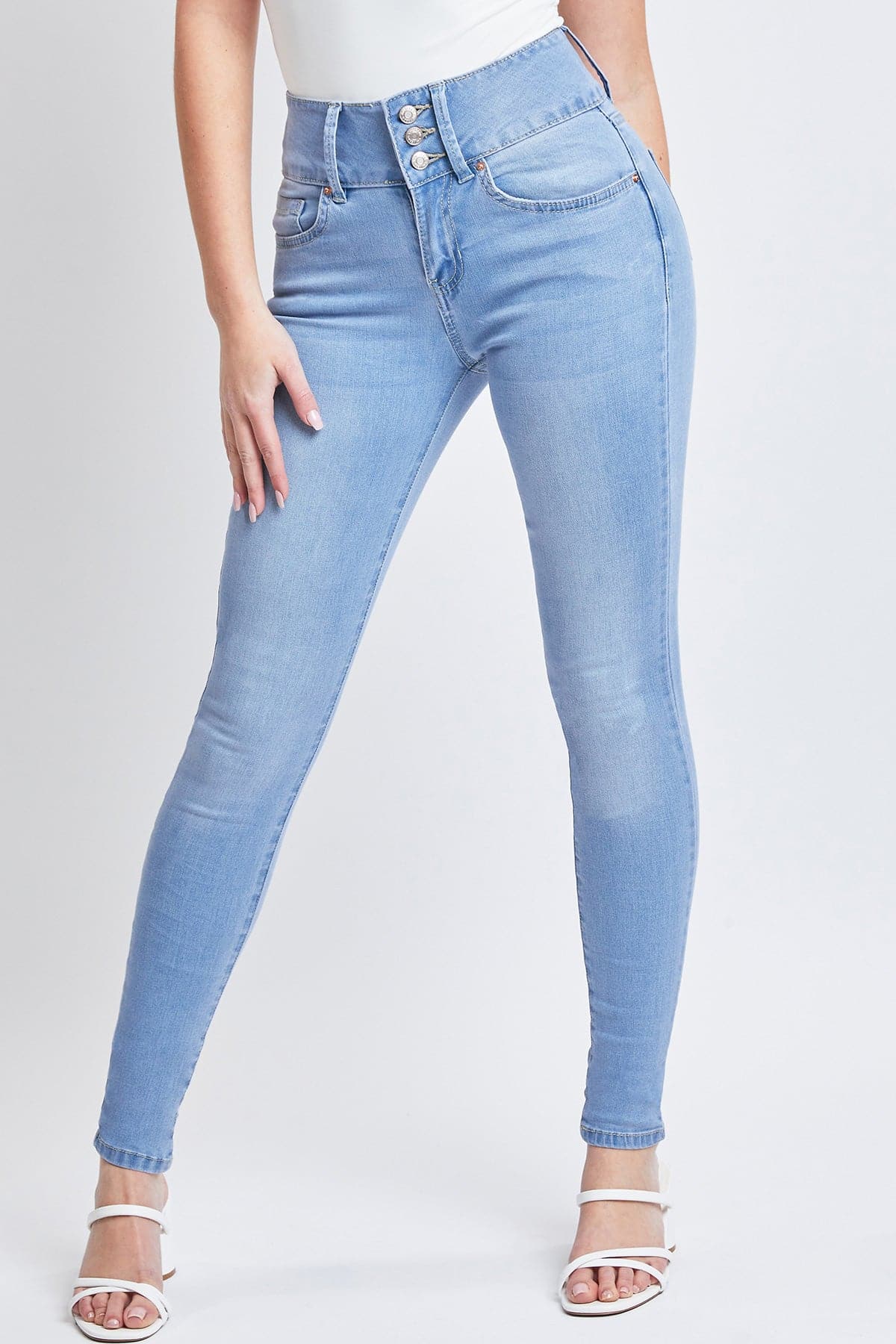 Women's Essential 3 Button Skinny Jeans