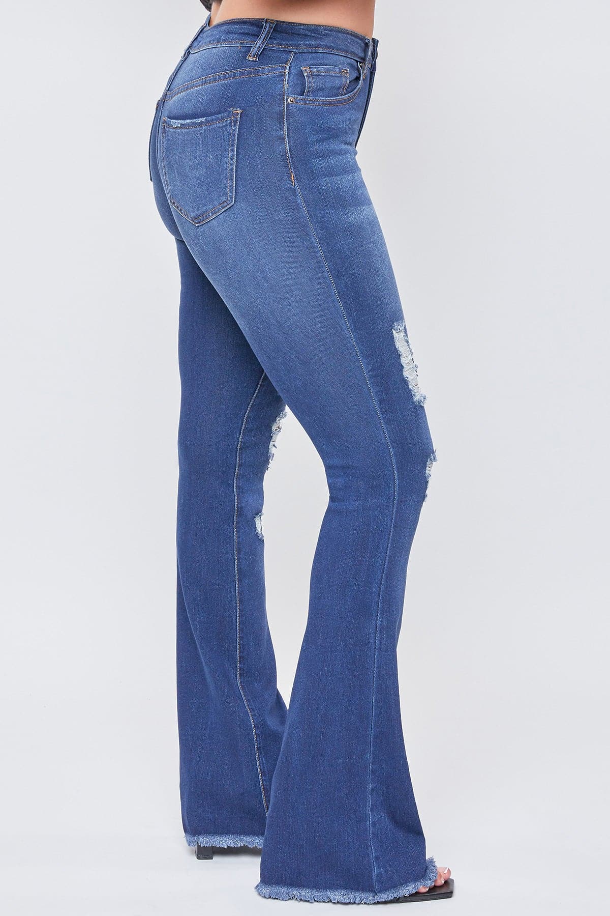 Women's Fray Hem Flare Jeans