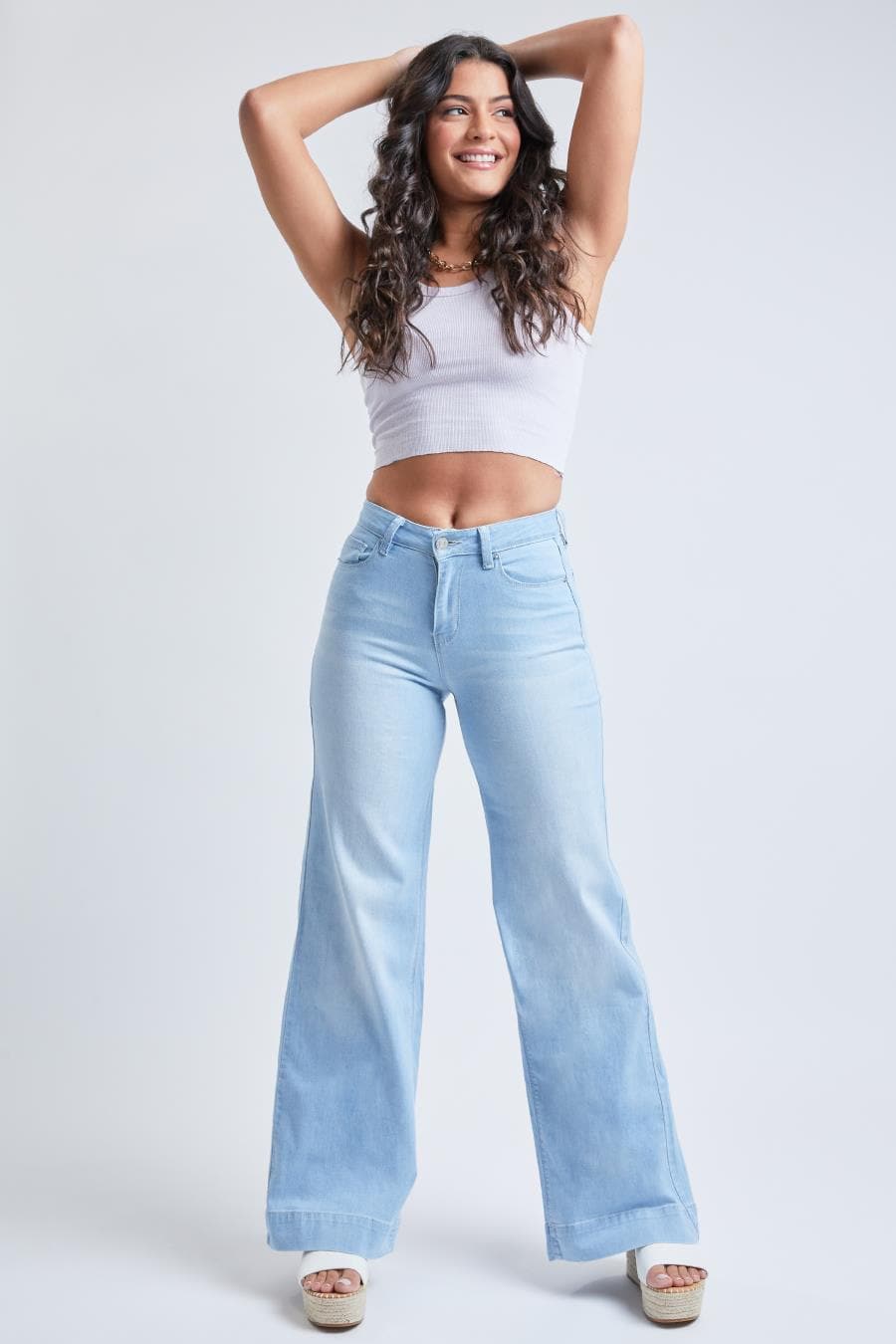 Love High Rise Wide-Leg Stovepipe Jeans from YMI