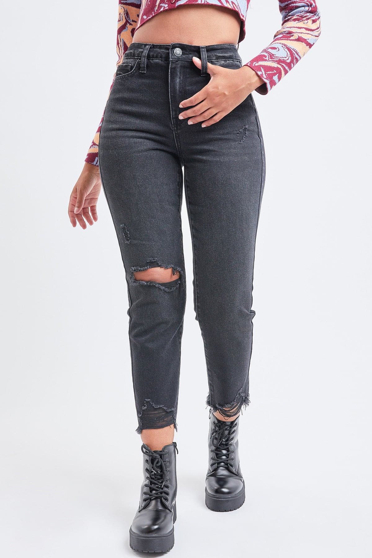 Women's Dream Cropped Frayed Slim Straight Jeans