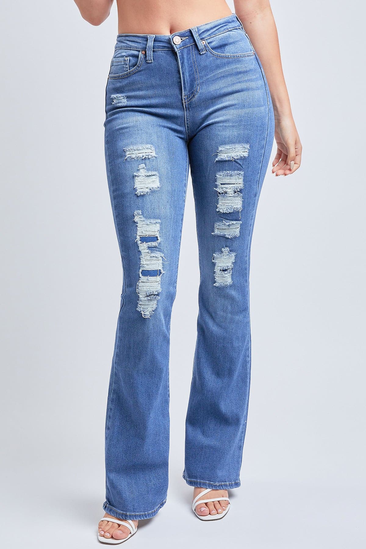 Women's Sustainable  Rip & Repair Flare Jeans-Sale
