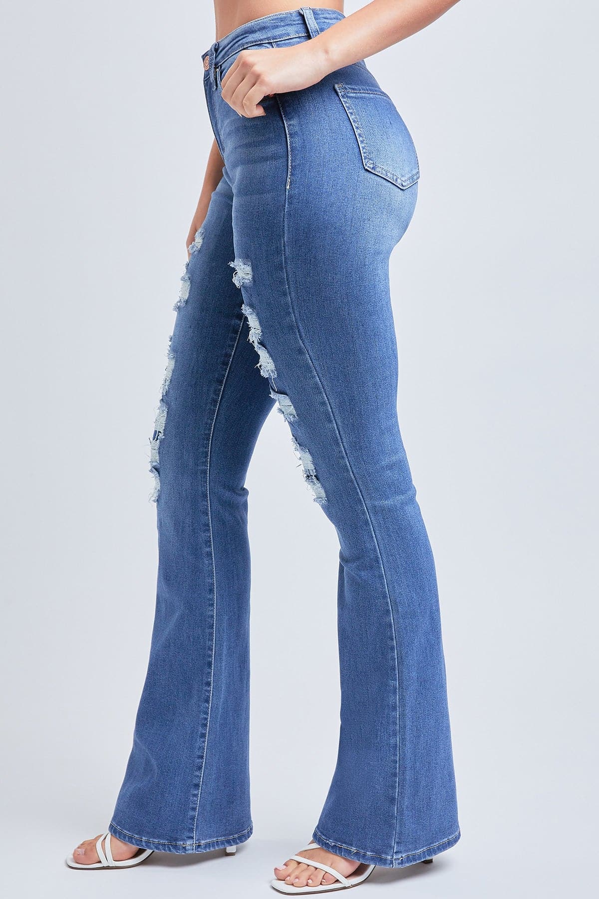 Women's Sustainable  Rip & Repair Flare Jeans-Sale