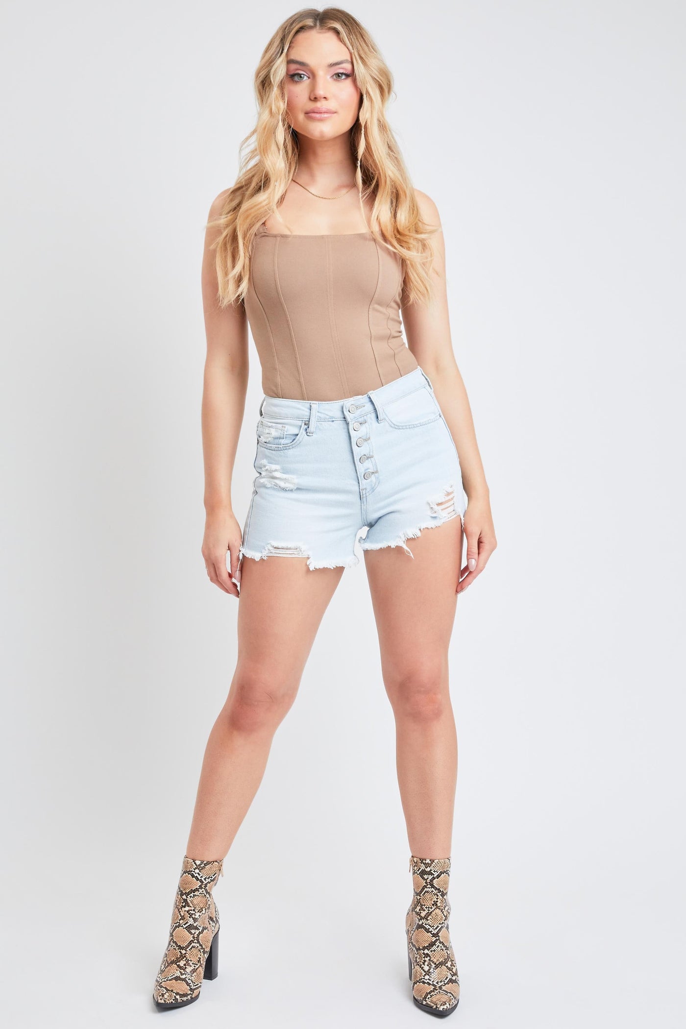 Junior Dream Exposed Button High Rise Shorts S235868