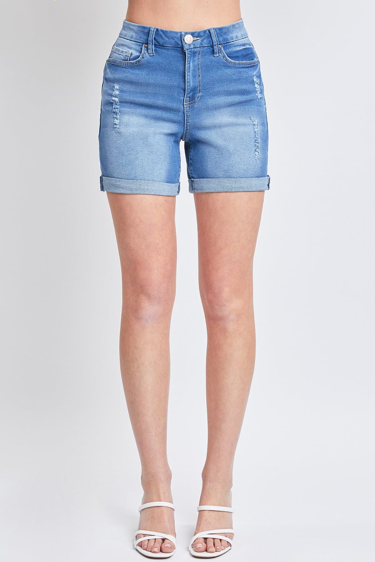 Women's Curvy Fit  Shorts With Cuffed Hem