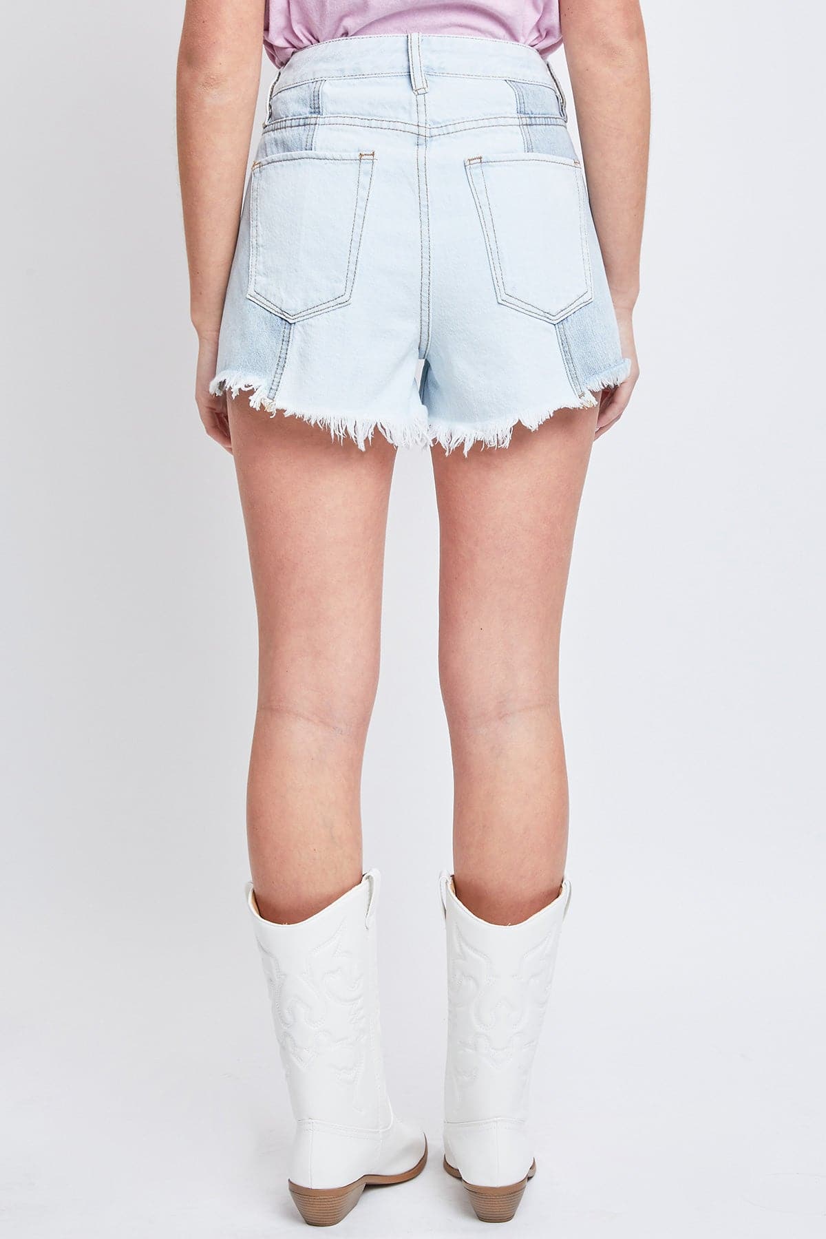 Women's  Colorblock Denim Shorts-Sale