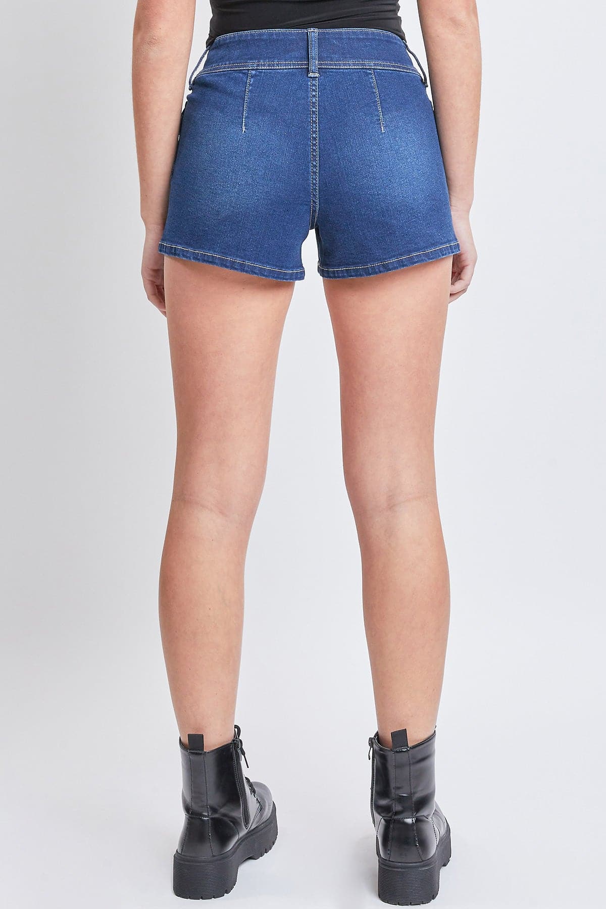Women's Low Rise Denim Shorts with Side Patch Pockets