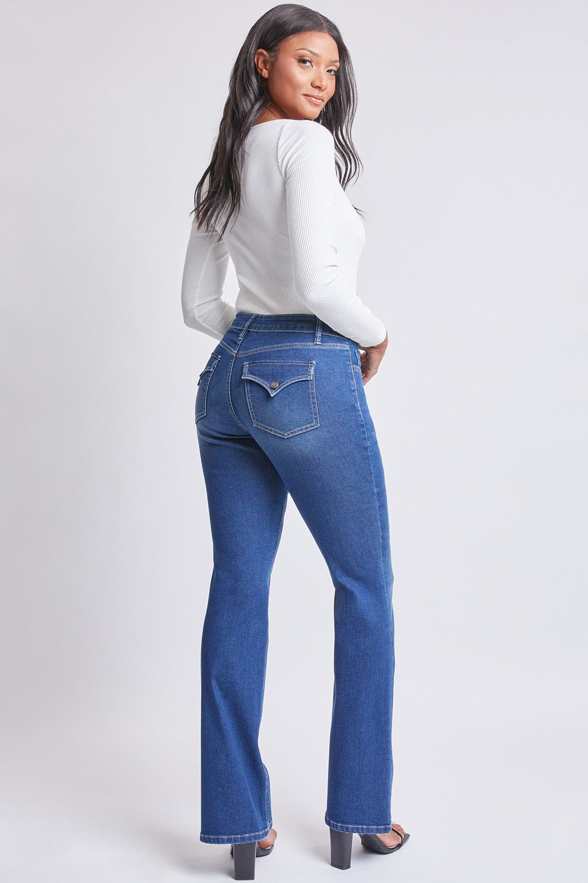 Women's Sustainable High Rise Flap Pocket Bootcut Jeans