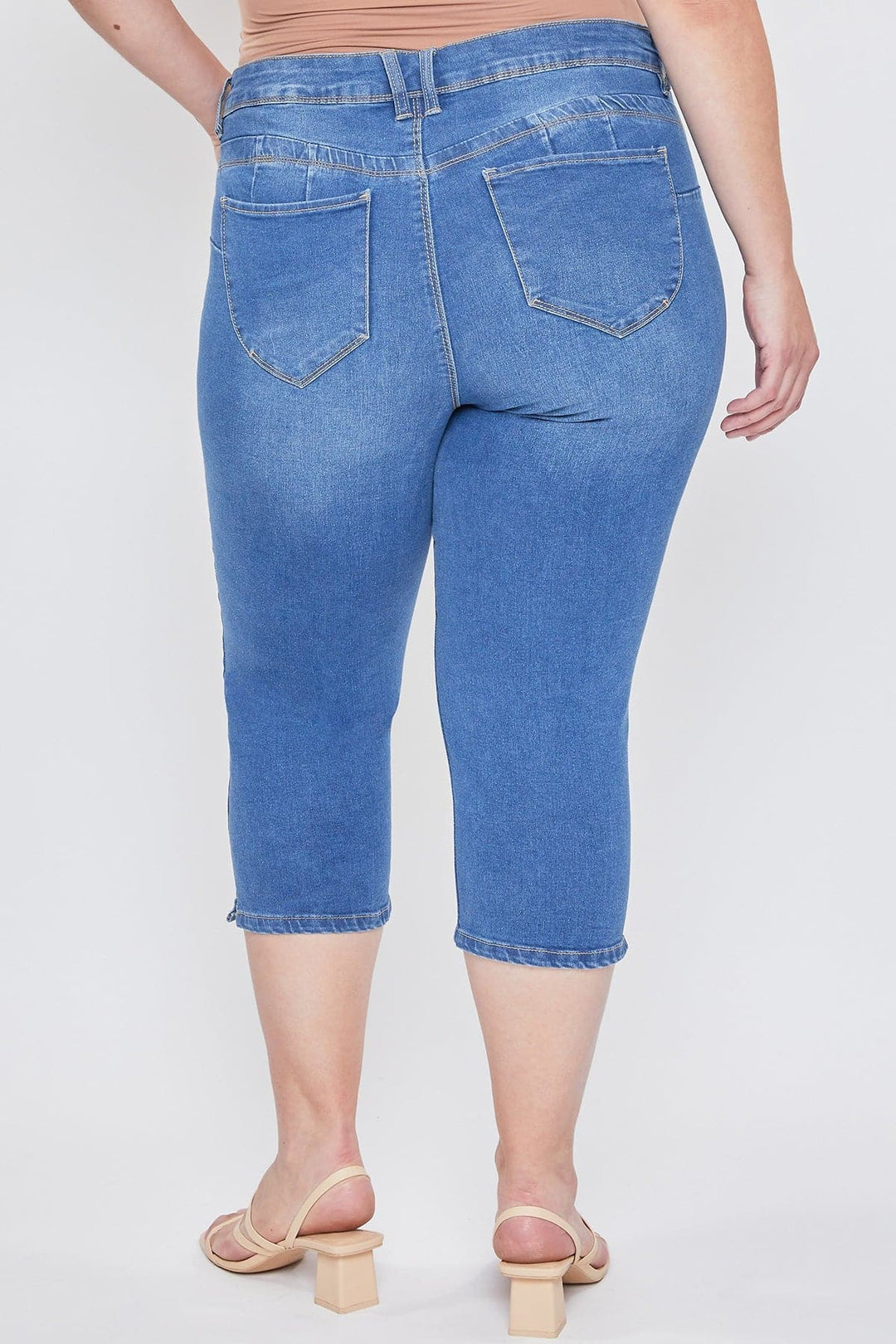 Jeans Capri Ymi Taille 1 Stretch Avec Boucle Design - Occasion Très Bon état, Style Junior Cropped